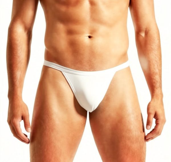 Men's Classic White Minimalist Thong - Image 2