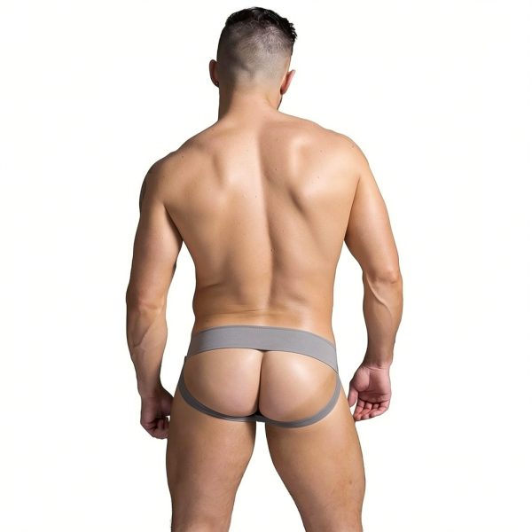 Man wearing Last Bencher black athletic underwear back view